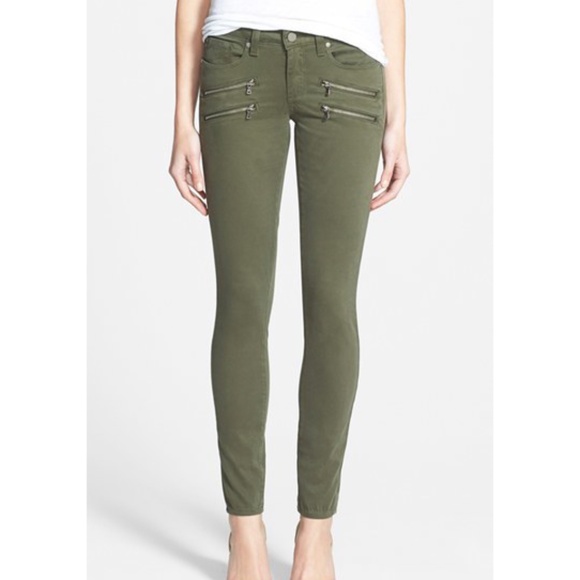 PAIGE Denim - Paige Edgemont Skinny Jeans in Fatigue Green (Size 28)